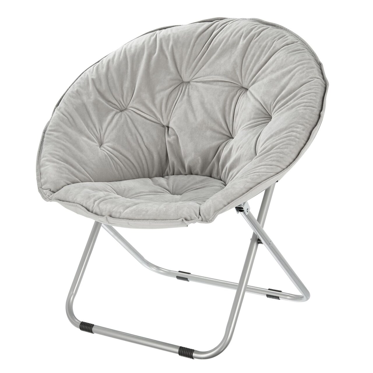 mDesign Urban Papasan Saucer Moon Chair, Foldable Metal Frame
